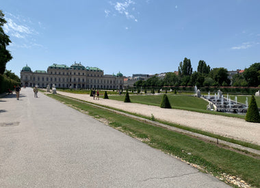 Formal gardens in front of Belvedere Palace in Vienna, Austria