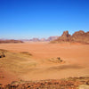 Desert and rock formations, Wadi Rum, Jordan