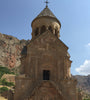 Armenian church with external stone staircase, part of Noravank Momastery in Armenia