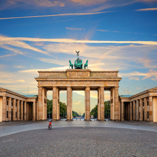 Brandenburg Gate, Berlin. 12 sandstone doric columns 26 meters high and a bronze statue called the Quadriga