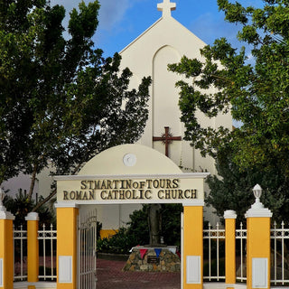 White Roman Catholic church on the island of Saint Martin