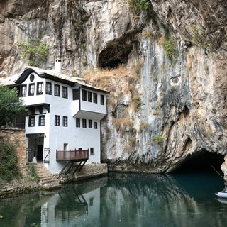 Dervish monastery situated at the spring of the Buna river. Blagaj Tekija was built around 1520, with elements of Ottoman architecture and Mediterranean style