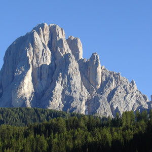 view of a rocky mountain peak in the Dolomites Italy 