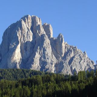 view of a rocky mountain peak in the Dolomites Italy 