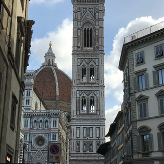 View of the Giotto's Campanile and dome of Florence duomo, Italy