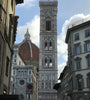 View of the Giotto's Campanile and dome of Florence duomo, Italy