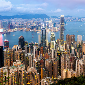 Hong Kong skyline from Victoria Peak at dusk