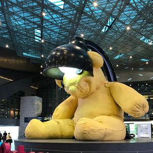 23-foot canary yellow teddy bear sculpted from bronze, Doha airport