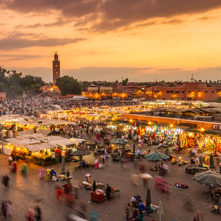 Jamaa el Fna market square, Marrakesh, Morocco. A famous square in Marrakesh's medina