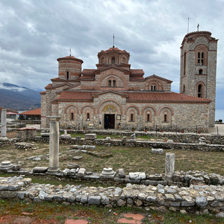 Saint Panteleimon monastery built in the Byzantine period on the shore of Lake Ohrid, North Macedonia 
