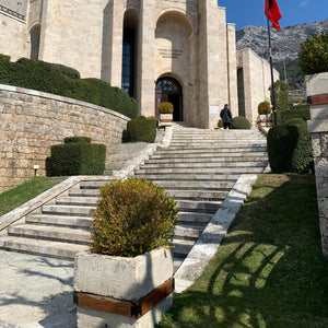 The National History Museum of Skanderbeg built in pale stone in Kruja Albania 